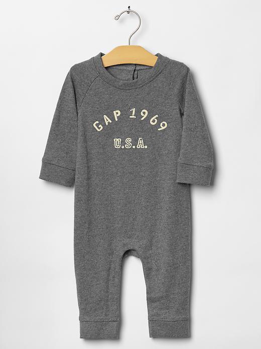 Gap Logo Raglan One Piece - Sparkle Heather Gray