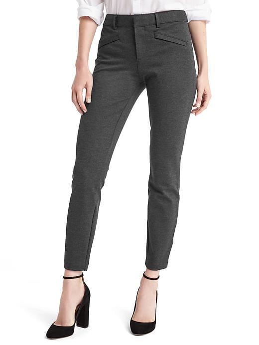 Gap Women Double Knit Skinny Ankle Pants - Charcoal Heather