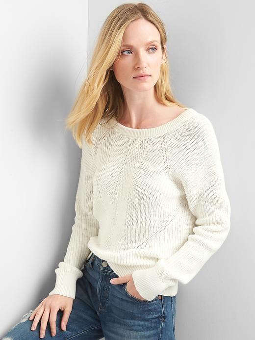 Gap Back Strap Ribbed Sweater - New Off White