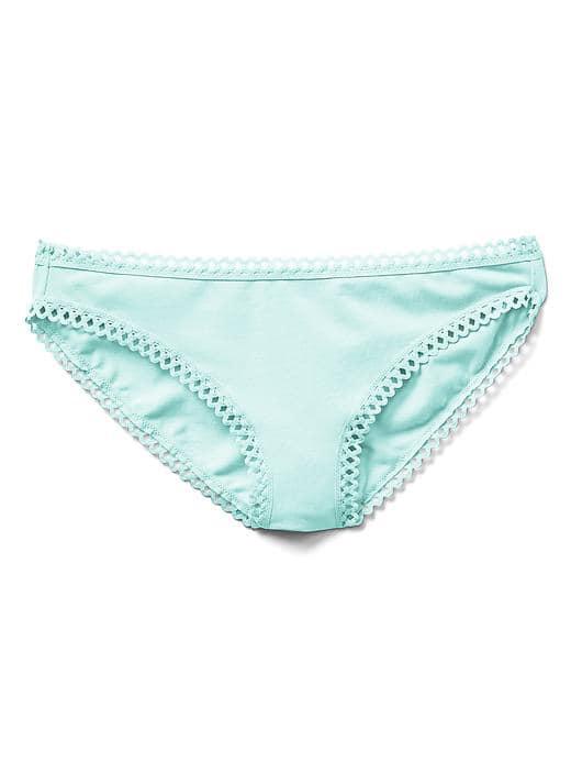 Gap Women Crochet Trim Bikini - Blue Tint
