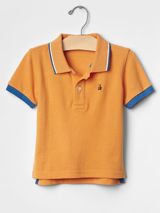 Gap Stripe Trim Polo - Orange Sun