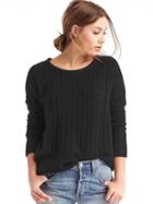 Gap Women Ribbed Crewneck Sweater - True Black