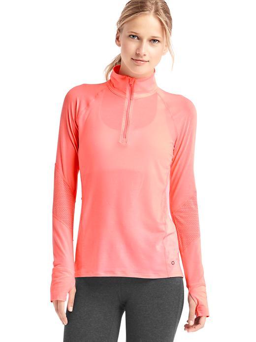 Gap Women Gapfit Breathe Mesh Panel Half Zip Pullover - Neon Flamingo