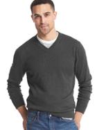 Gap Cotton V Neck Sweater - Charcoal Gray
