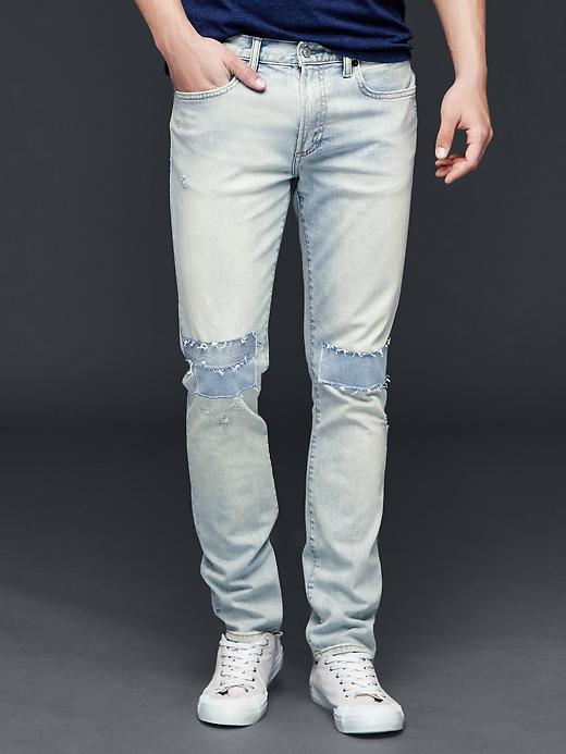 Gap Men 1969 Skinny Fit Jeans Light Patchwork - Light Patchwork