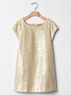 Gap Sequin Shift Dress - Antique Gold
