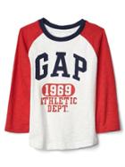 Gap Athletic Logo Slub Baseball Tee - Pure Red