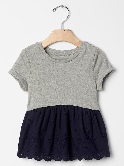Gap Eyelet Mix Fabric Top - Blue Galaxy