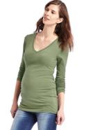 Gap Women Pure Body Solid V Neck Tee - Walden Green