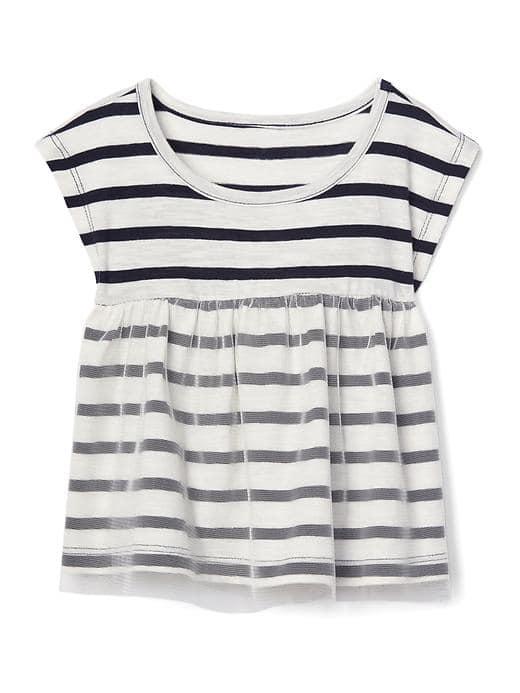 Gap Print Tulle Top - Navy Stripe