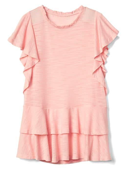 Gap Women Flutter Tier Top - Satiny Pink