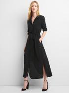Gap Maxi Tie Belt Shirtdress - True Black