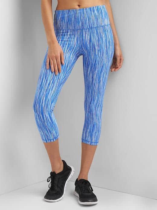 Gap Women High Rise Gfast Spacedye Crossgrain Capris - Bright Blue