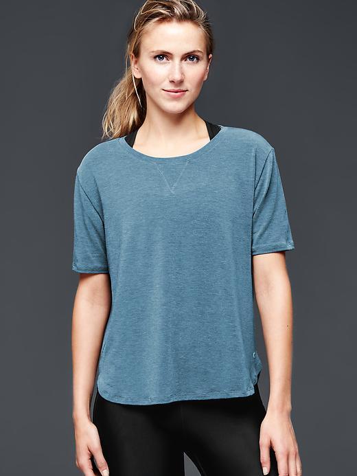 Gap Women Gapfit Breathe Shirttail Tee - Sheer Teal