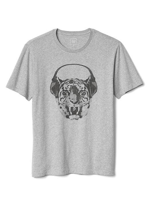 Gap Men Short Sleeve Graphic Tee - Tiger Face