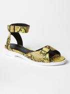 Gap Leather Buckle Sandals - Yellow Snake