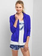 Gap Women Performance Jersey Zip Hoodie - Becca Blue