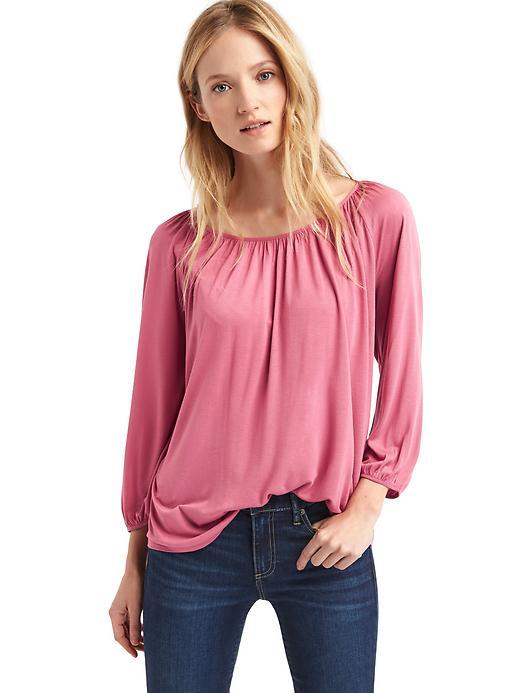 Gap Women Drapey Shirred Top - Wild Rose