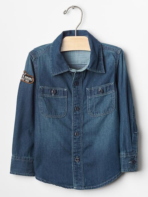 Gap 1969 Rugged Denim Shirt - Dark Wash Indigo 119