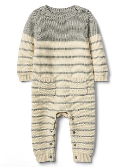 Gap Stripe Garter One Piece - Heather Gray