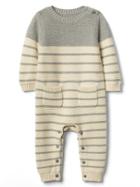 Gap Stripe Garter One Piece - Heather Gray
