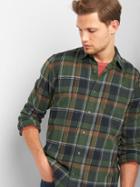 Gap Men Flannel Standard Fit Shirt - Black Moss