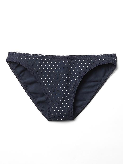 Gap Women Lace Trim Skinny Bikini - Dot Sailor Blue