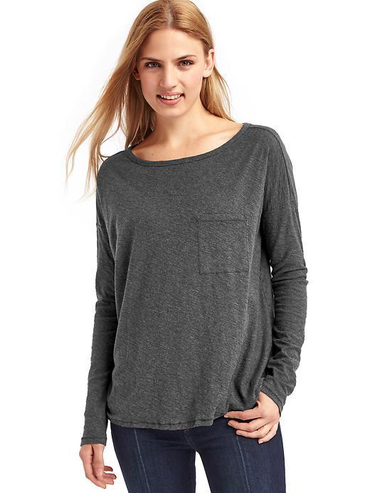 Gap Boatneck Long Sleeve Tee - Charcoal