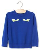 Gap Intarsia Graphic Crew Sweater - Bente Blue