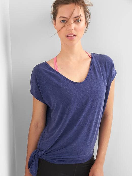 Gap Women Gapfit Breathe Side Tie Tee - Capital Blue