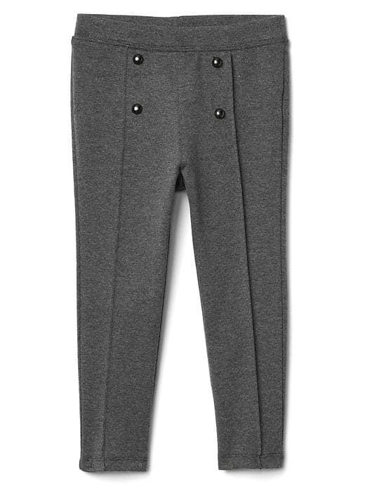 Gap Button Ponte Pants - Heather Grey