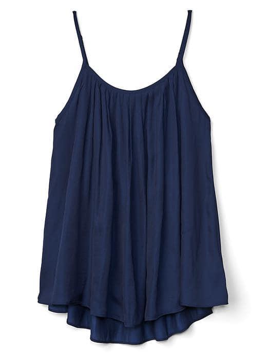 Gap Women Pleat Scoop Neck Tank - Dark Night