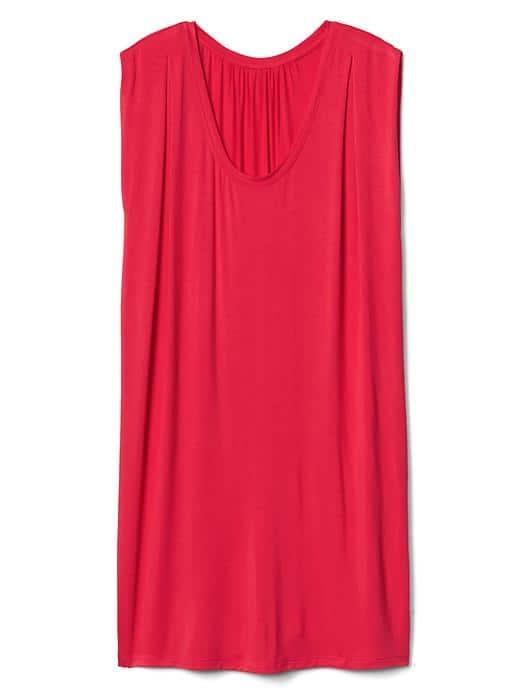 Gap Women Drapey Sleeveless Scoop Neck Dress - Strawberry Field