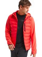 Gap Men Primaloft Performance Fleece Hooded Puffer Jacket - Red Poppy