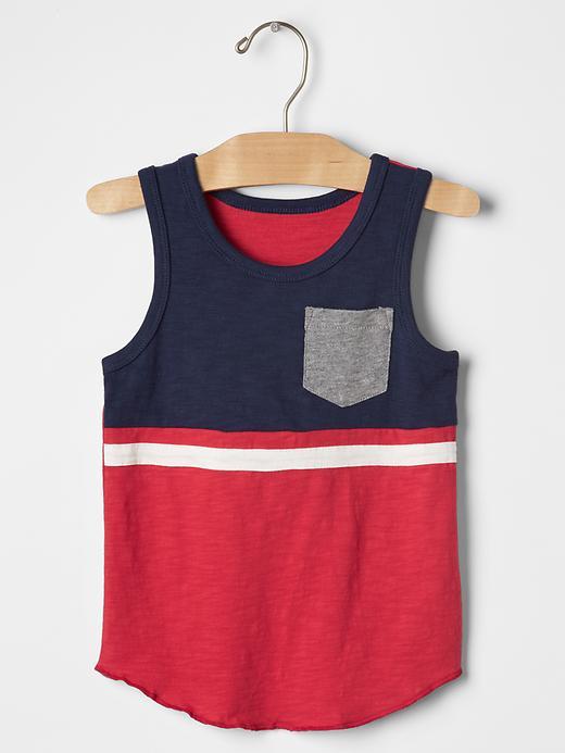 Gap Colorblock Pocket Tank - Holly Berry
