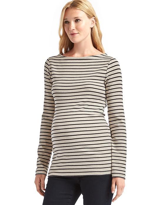 Gap Modern Stripe Boatneck Tee - Neutral Stripe
