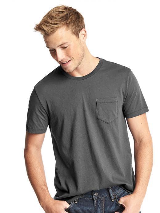 Gap Men Crewneck Pocket Tee - Soft Black
