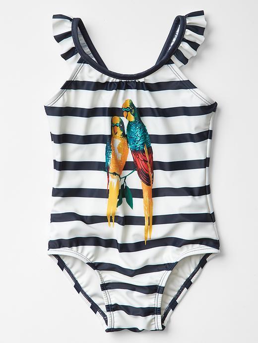 Gap Graphic Swim One Piece - Navy Stripe