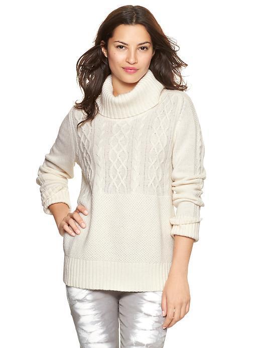 Gap Cable Turtleneck Sweater - Snow Cap