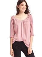 Gap Women Raglan Pull Down Nursing Top - New Rose Crystal