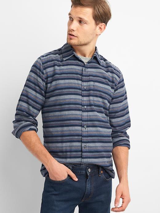 Gap Men Flannel Standard Fit Shirt - Navy