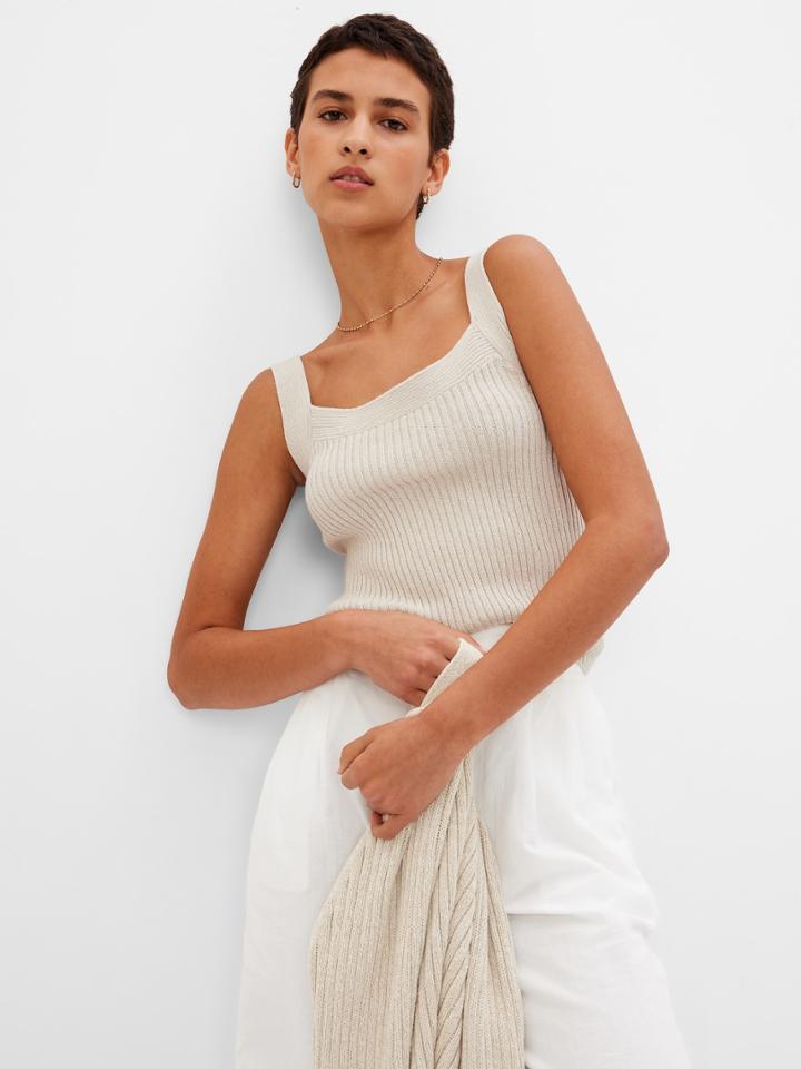 Chunky Rib Sweater Tank Top