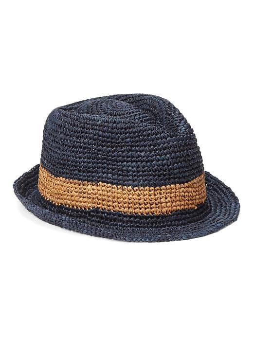 Gap Men Raffia Fedora - Navy