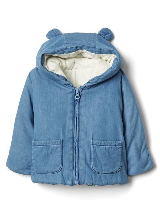 Gap Organic Denim Filled Bear Jacket - Indigo Chambray