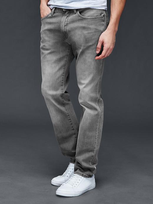 Gap Men Straight 1969 Straight Fit Jeans - Soft Grey
