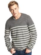 Gap Men Heathered Stripe Roll Neck Sweater - Black/white Stripe