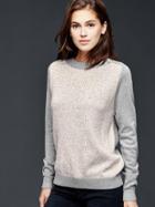 Gap Women Marled Front Pullover Sweater - Heather Grey