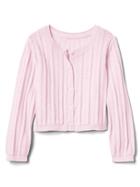 Gap Ribbed Crew Cardigan - Light Peony