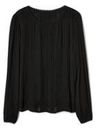 Gap Women Pintuck Lace Crepe Top - True Black