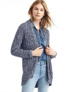 Gap Women Cozy Ribbed Open Front Cardigan - Navy Marl
